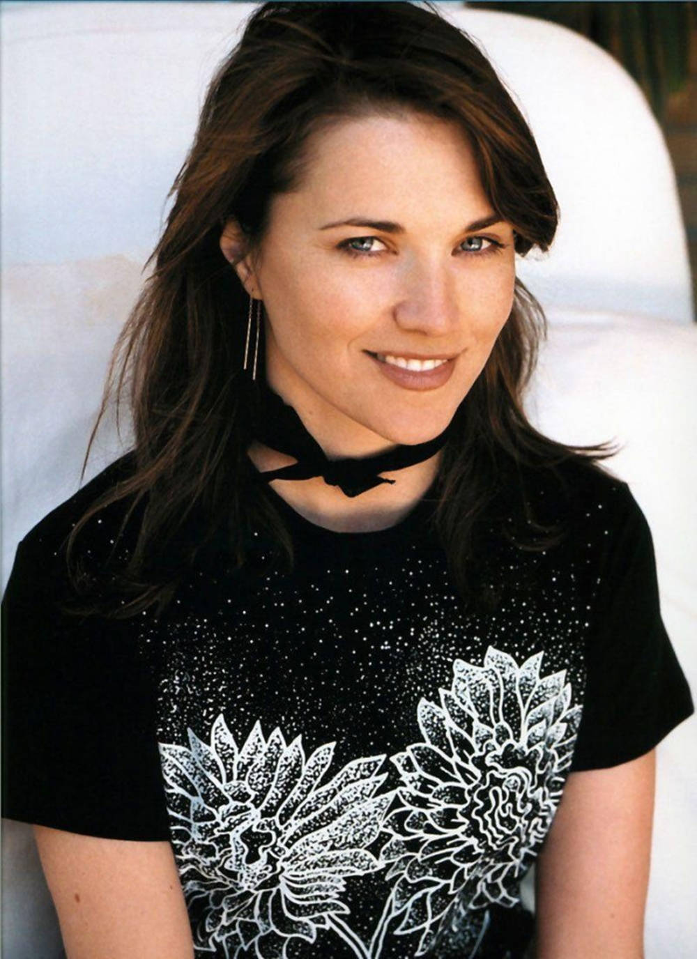Lucy Lawless Charming Smile Wallpaper
