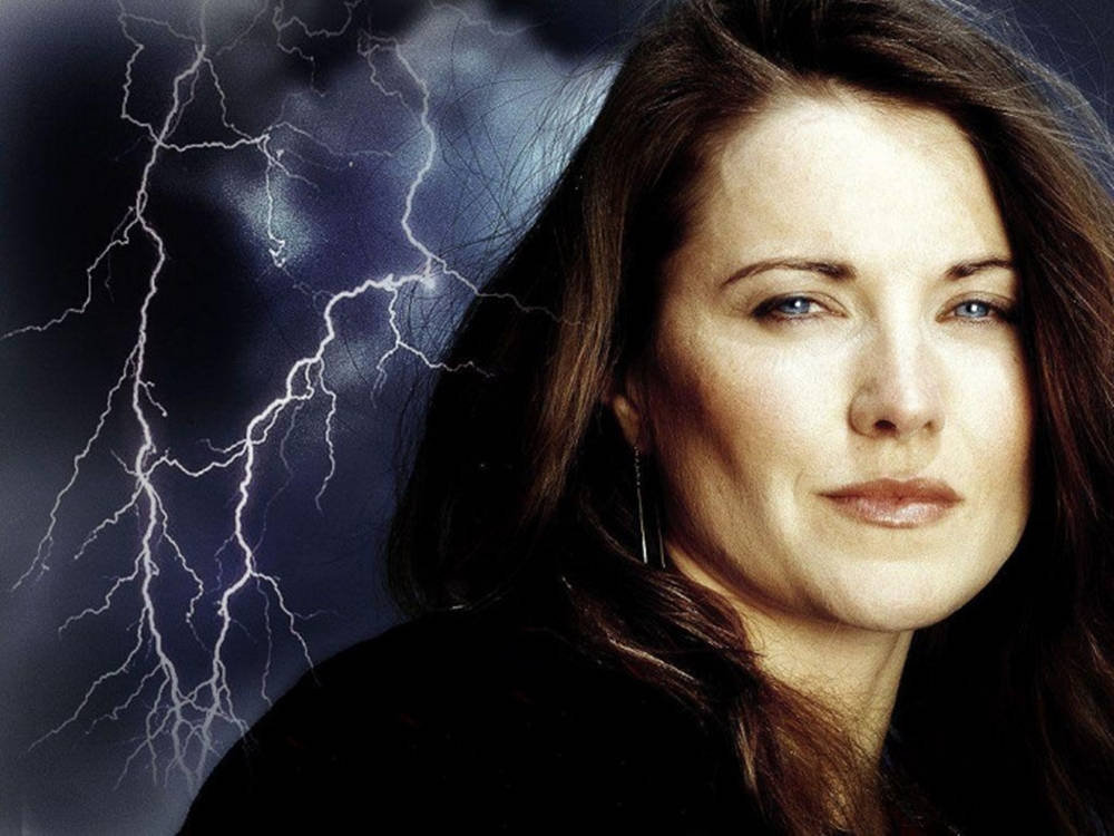 Lucy Lawless With Lightning Wallpaper