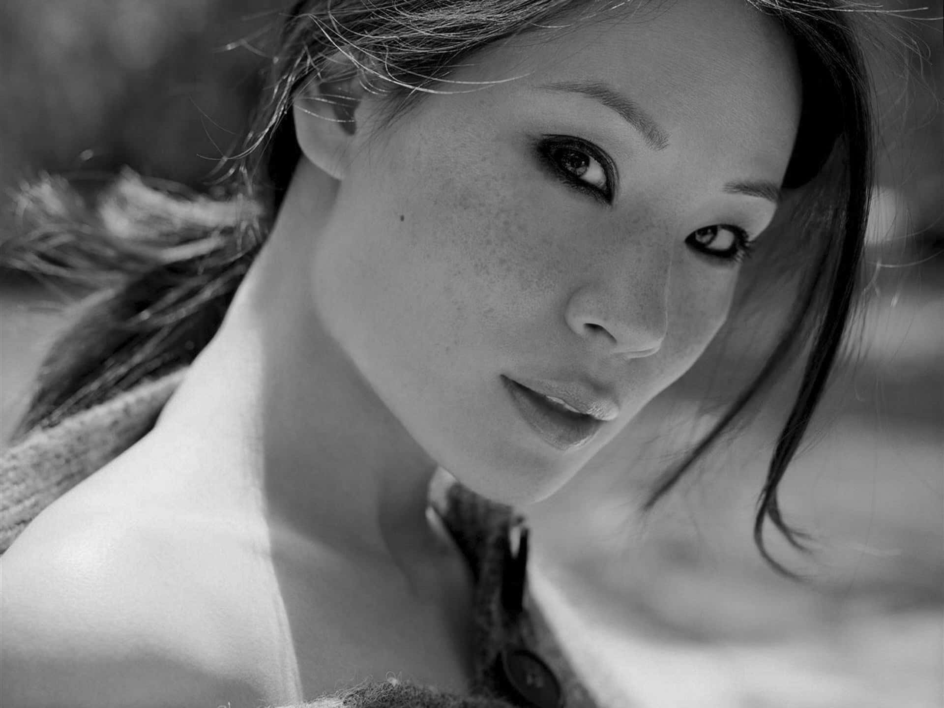 Lucy Liu Grayscale Image Background