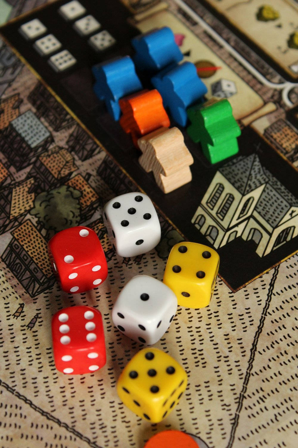 Ludo King Colorful Dice And Figurines Wallpaper
