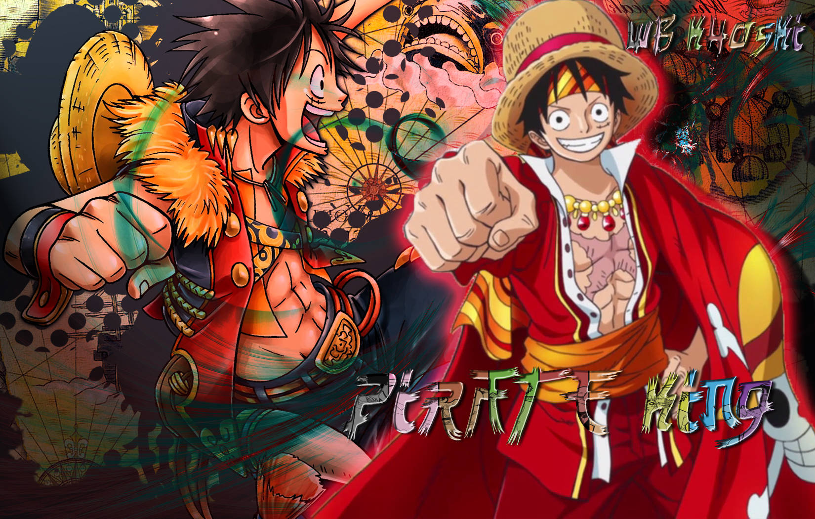 Luffy 4K i fancy røde outfit nej wallpaper Wallpaper