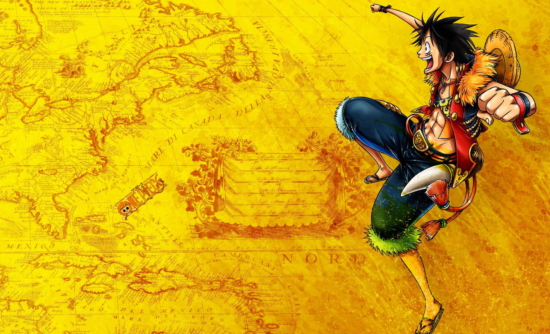 Luffy Adventure Map Background Wallpaper