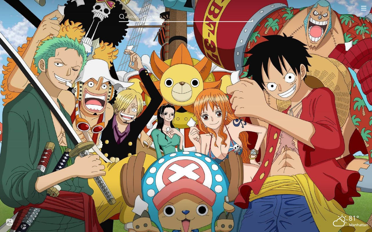 Rufy E Gang One Piece Desktop Sfondo