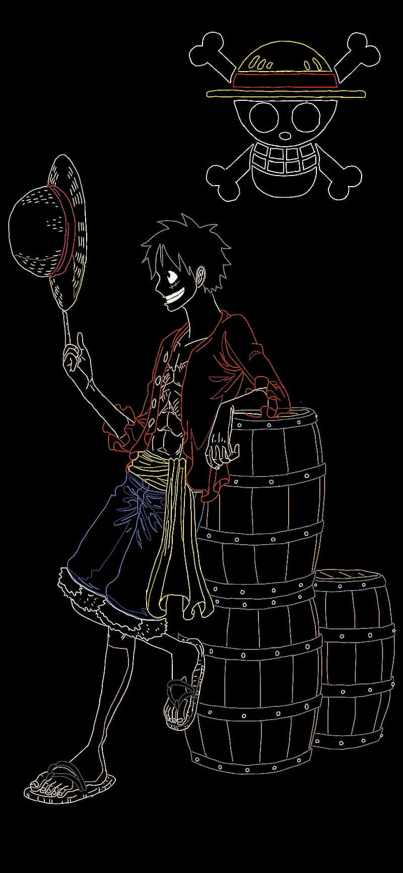 One Piece - A Pirate With A Hat And Barrels Wallpaper