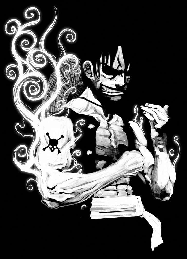 Dietapferkeit Von Luffy In Schwarz-weiß Einfangen. Wallpaper