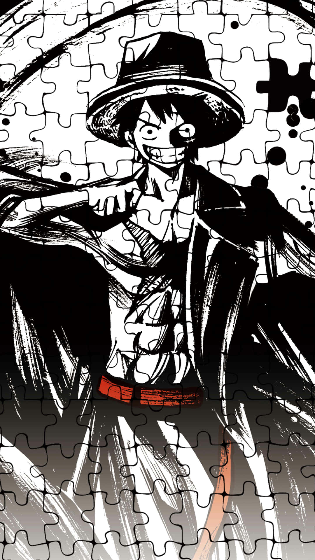 An Eye On The Prize - Luffy Black And White Wallpaper