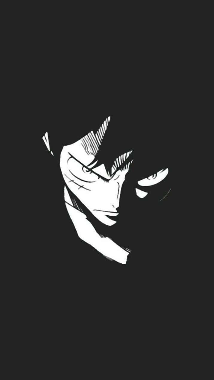 "Luffy from One Piece in bold black and white" Wallpaper