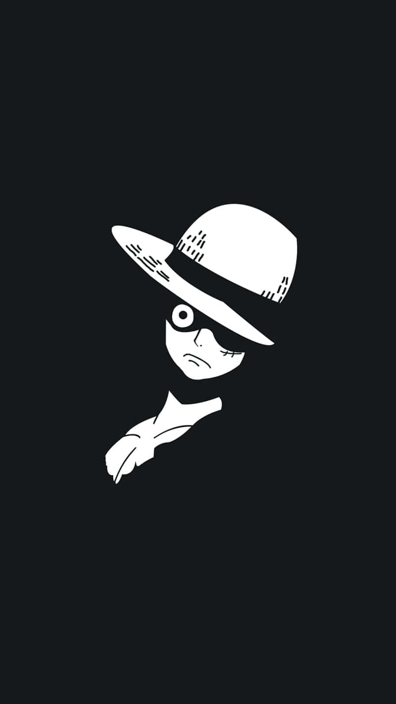 “A Black and White Portrait of Luffy, the Protagonist of the Popular Anime Series One Piece” Wallpaper
