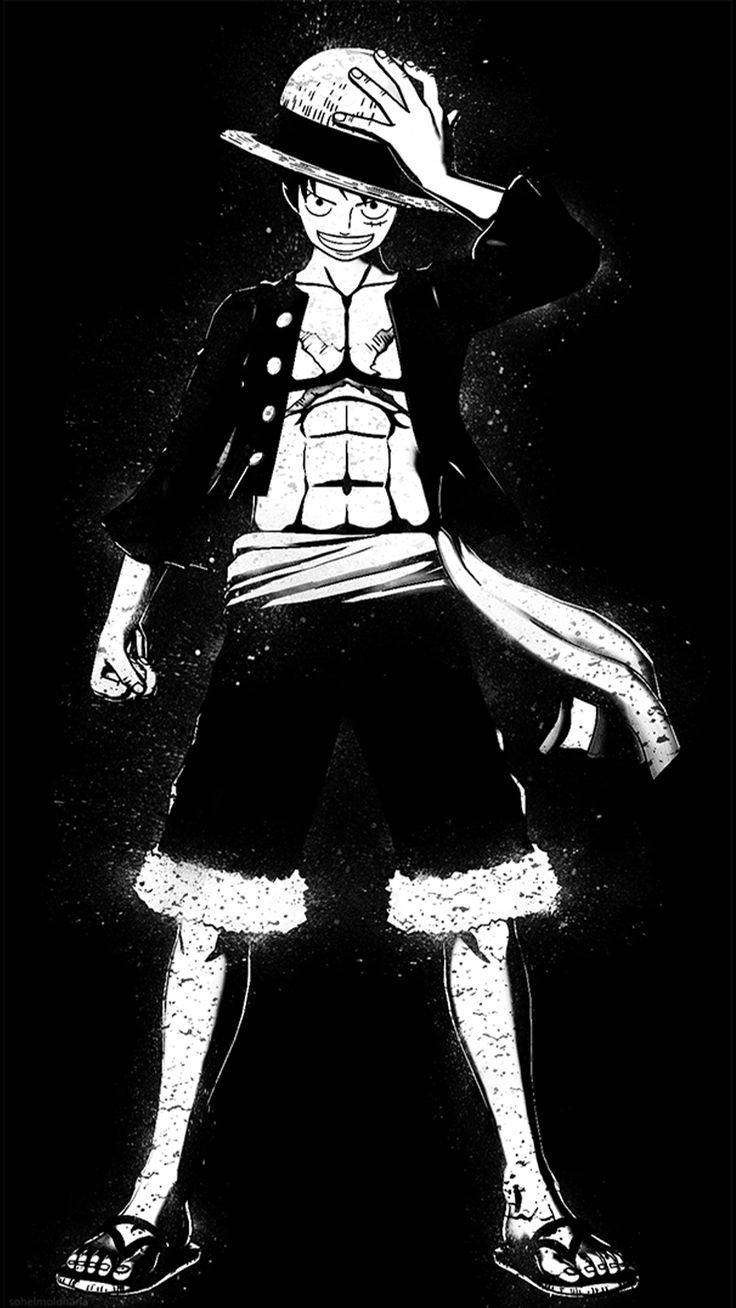 Luffy Black Backdrop With Chalk Background