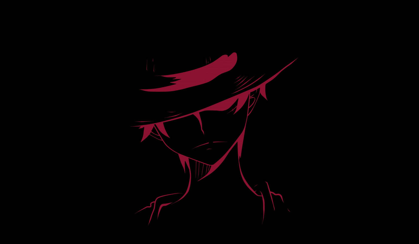 Luffy Black Backdrop With Red Stencil Wallpaper