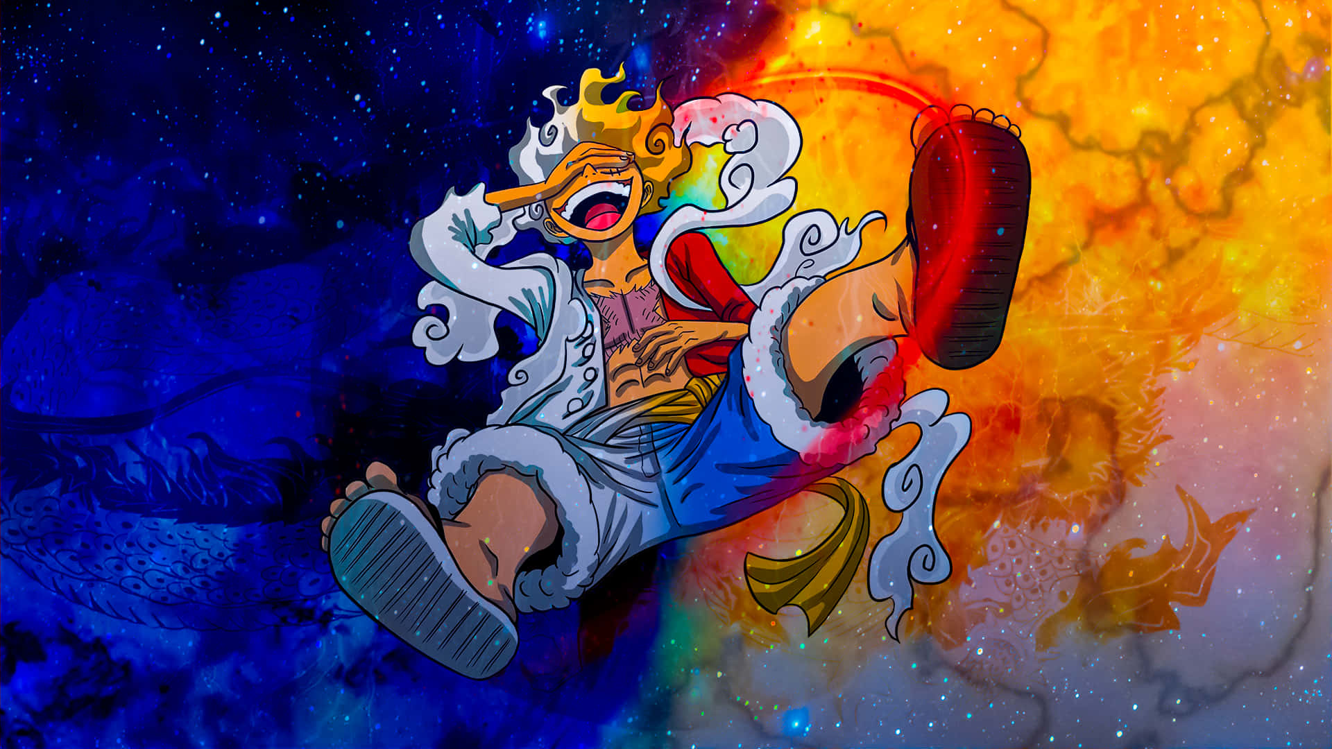 Luffy Cosmic Adventure Wallpaper