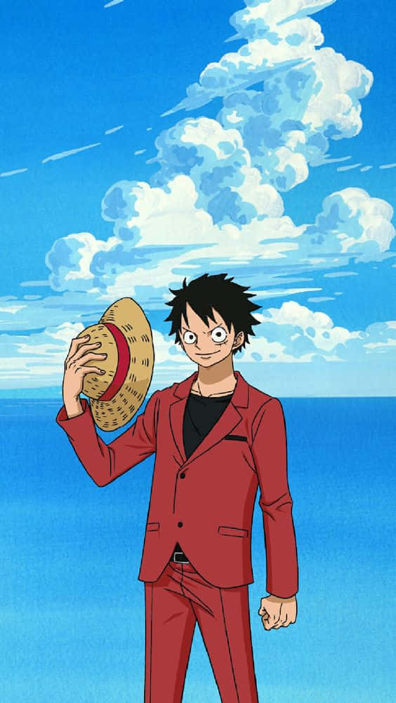 Luffy Drip Meme Stijlvolle Outfit Achtergrond