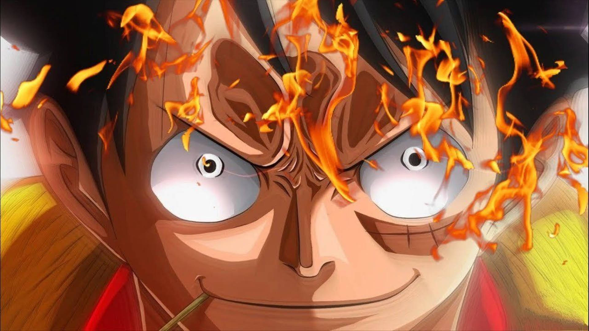 Luffy Fire Face One Piece Wano 4K Wallpaper