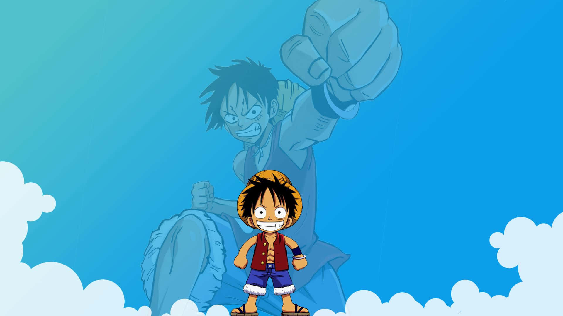 Luffy Full Body Pose One Piece Wallpaper