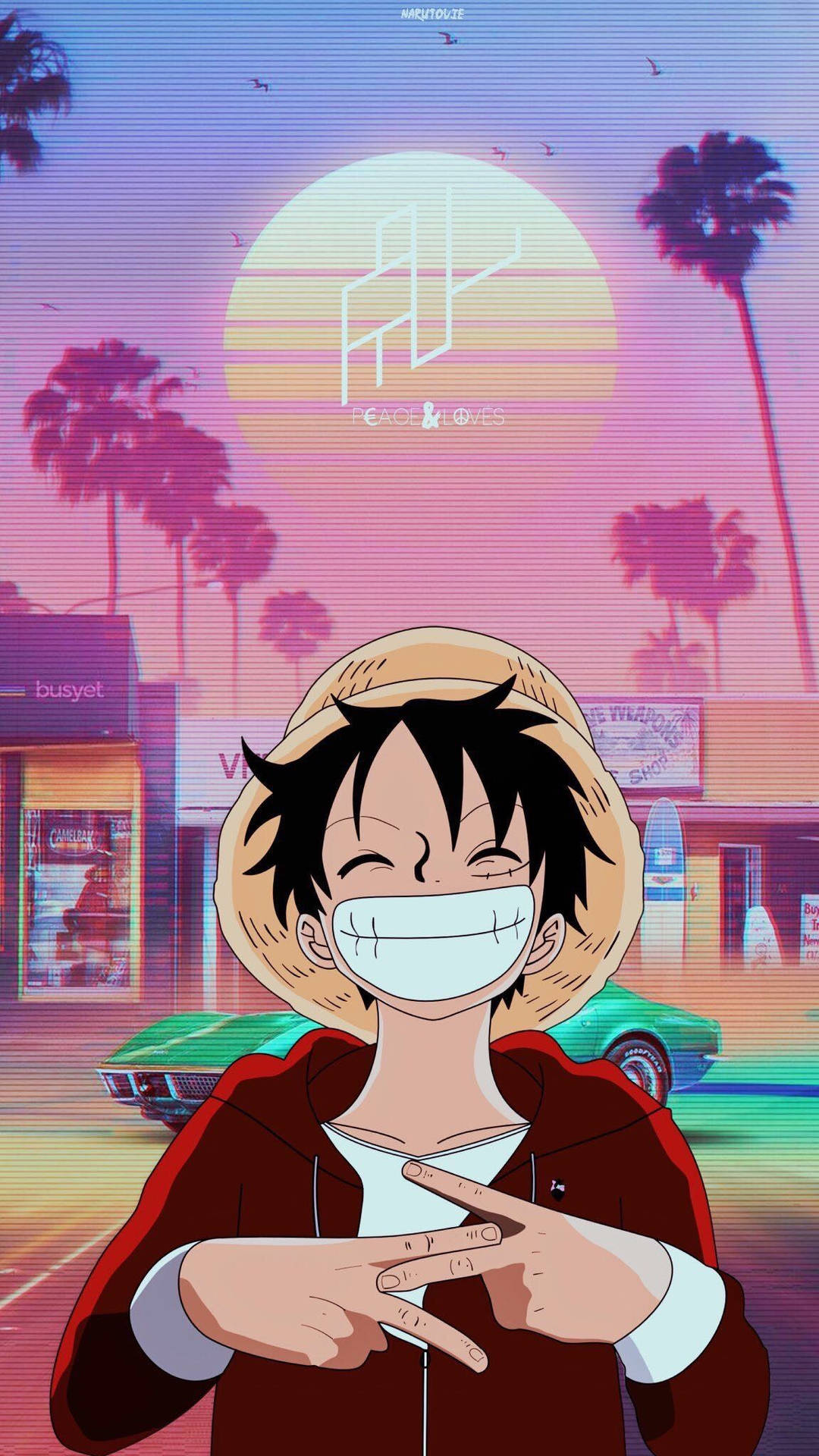 Luffy Funny In The Downtown Wallpaper