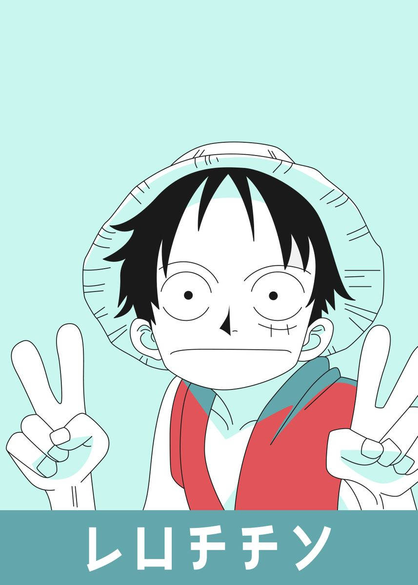 Luffy Funny Peace Sign Wallpaper