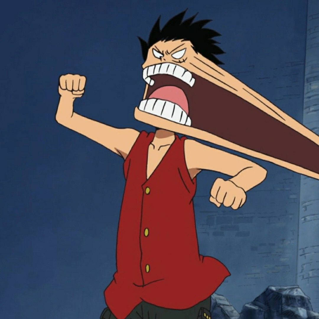 Luffy som en pirat, fuld af energi og sjove ånder. Wallpaper