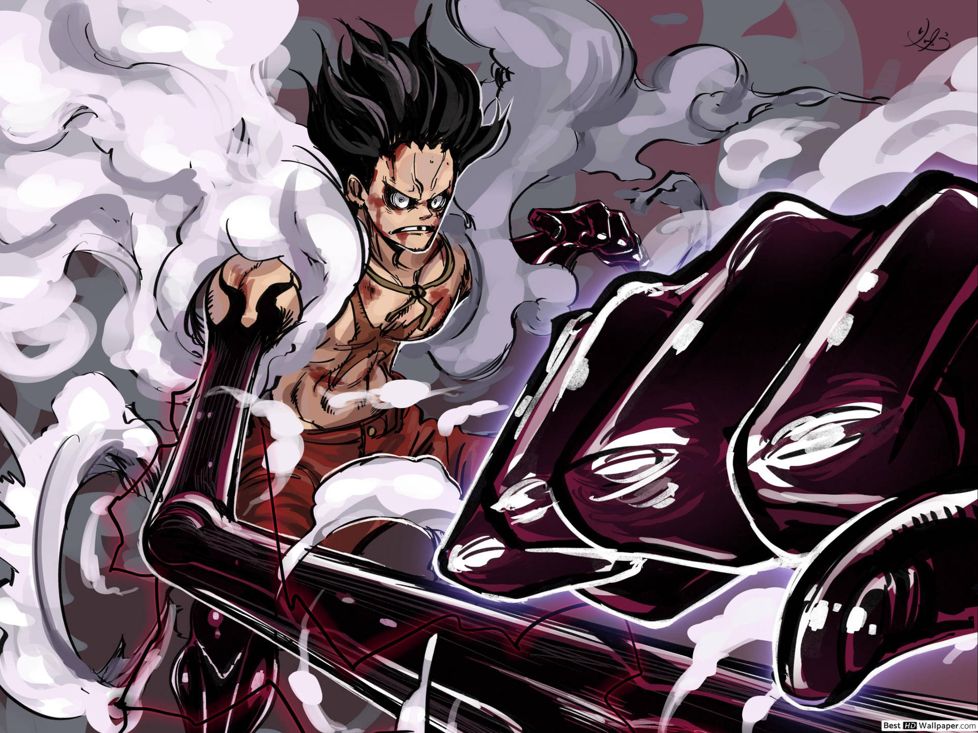 Luffy Gear 4 Exhausted Wallpaper