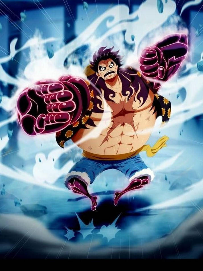 Luffy Gear 4 Magtfuld Fisting RavageBaggrundsbillede Wallpaper
