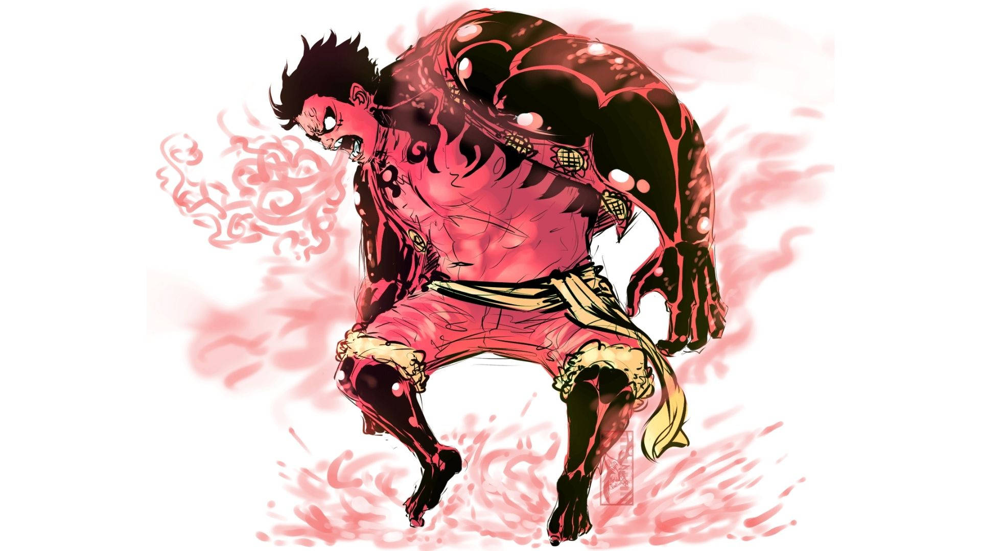 Luffy Gear 4 Red Body Wallpaper