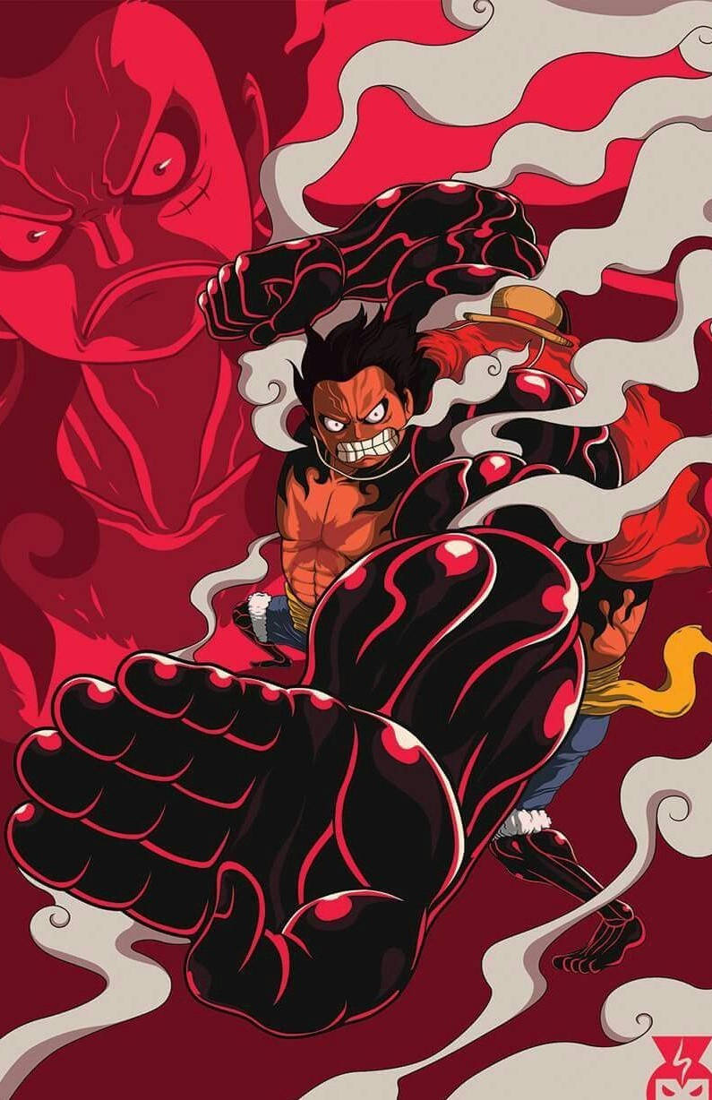 Luffy Gear 4 Red Form Wallpaper