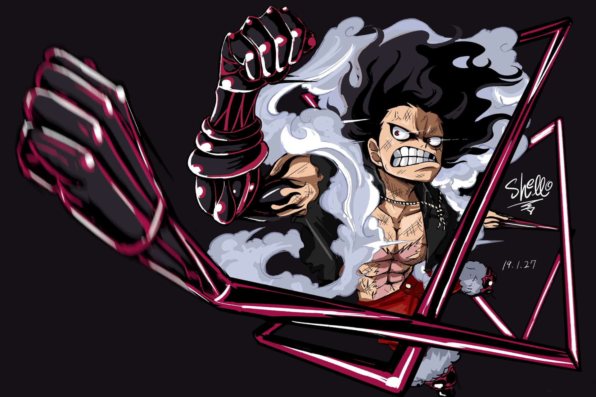 Download Luffy Goes Gear 5 in this HighDefinition Wallpaper Wallpaper   Wallpaperscom