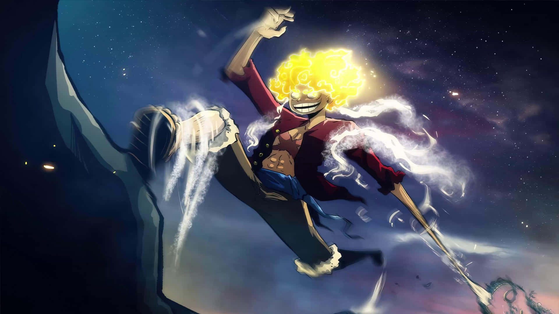 Luffy Gear5 Power Unleashed Wallpaper