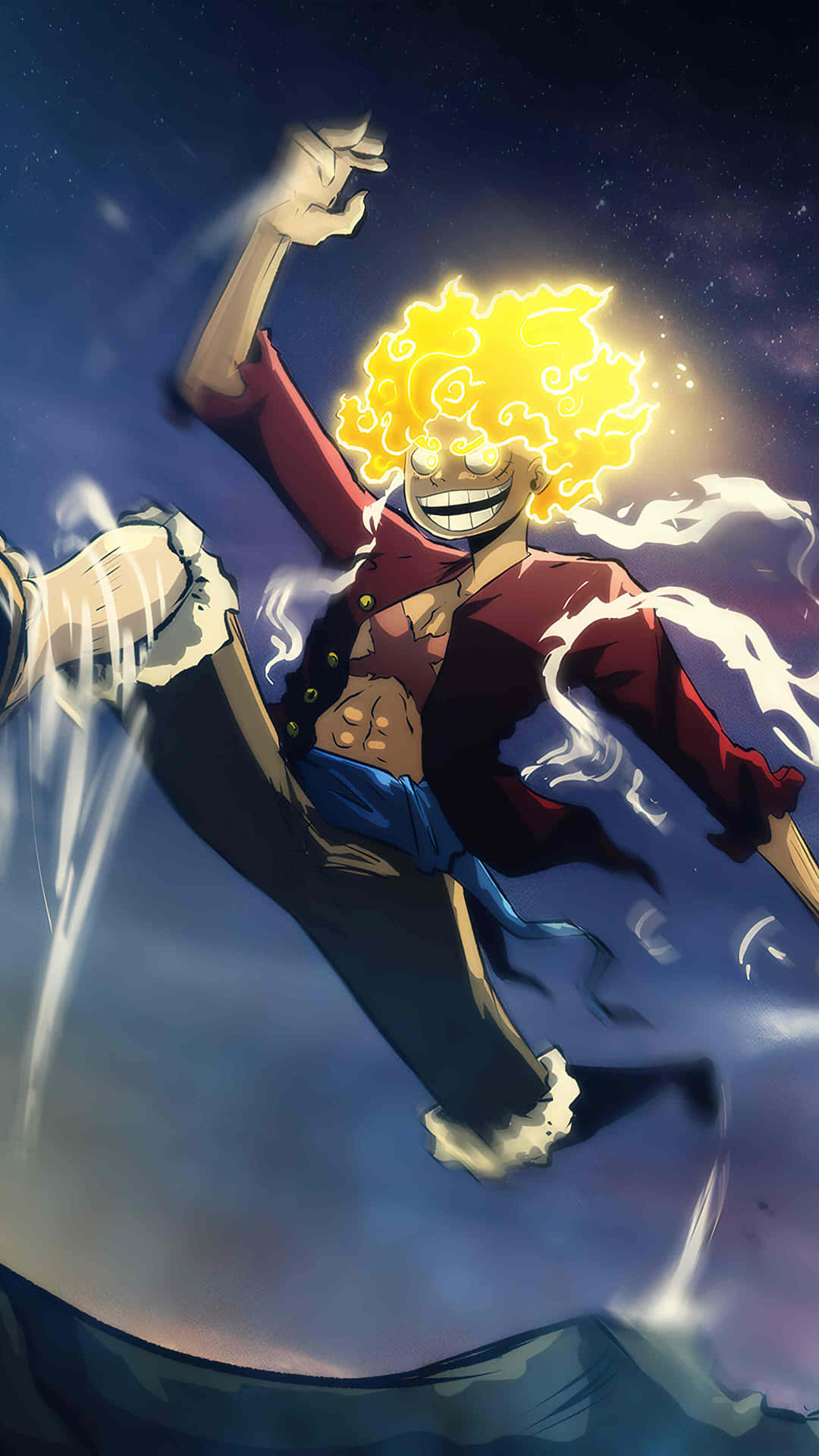 Luffy Gear5 Power Up Wallpaper