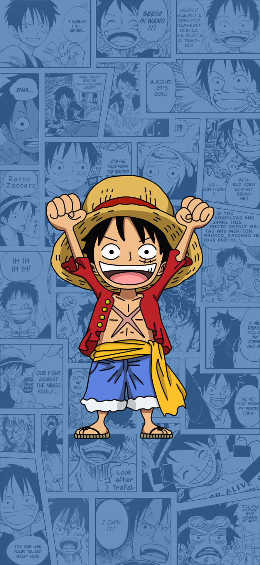 Caption: Powerful Stance of Luffy in Luffy Phone Wallpaper Wallpaper