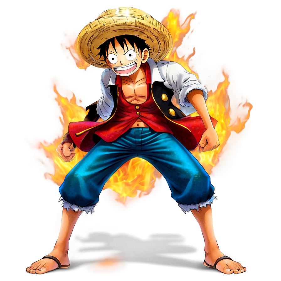 Download Luffy's Fiery Battle Spirit Png 80 | Wallpapers.com