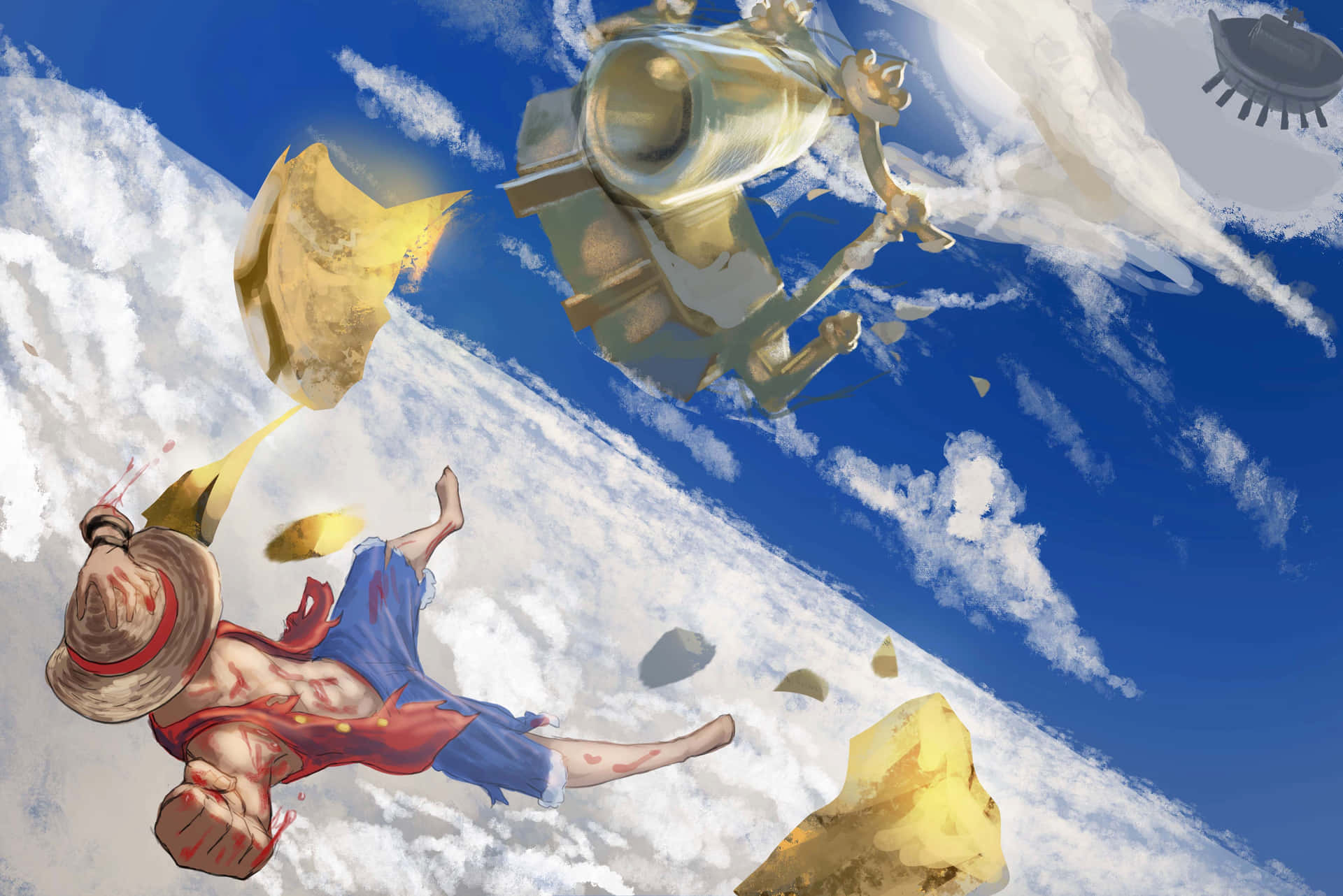 Luffy_ Sky_ Battle Wallpaper
