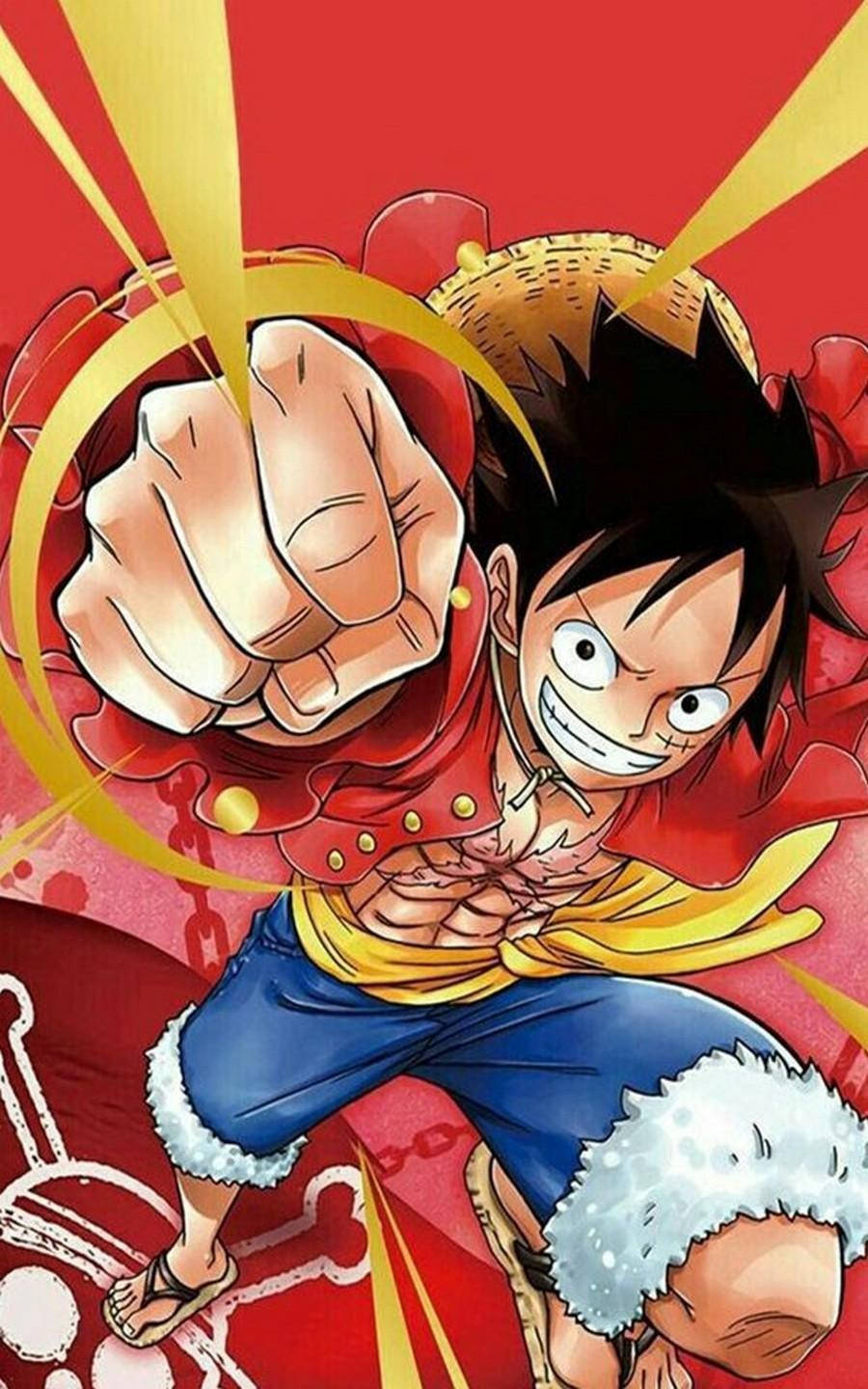 Luffy Smile And Punch Background