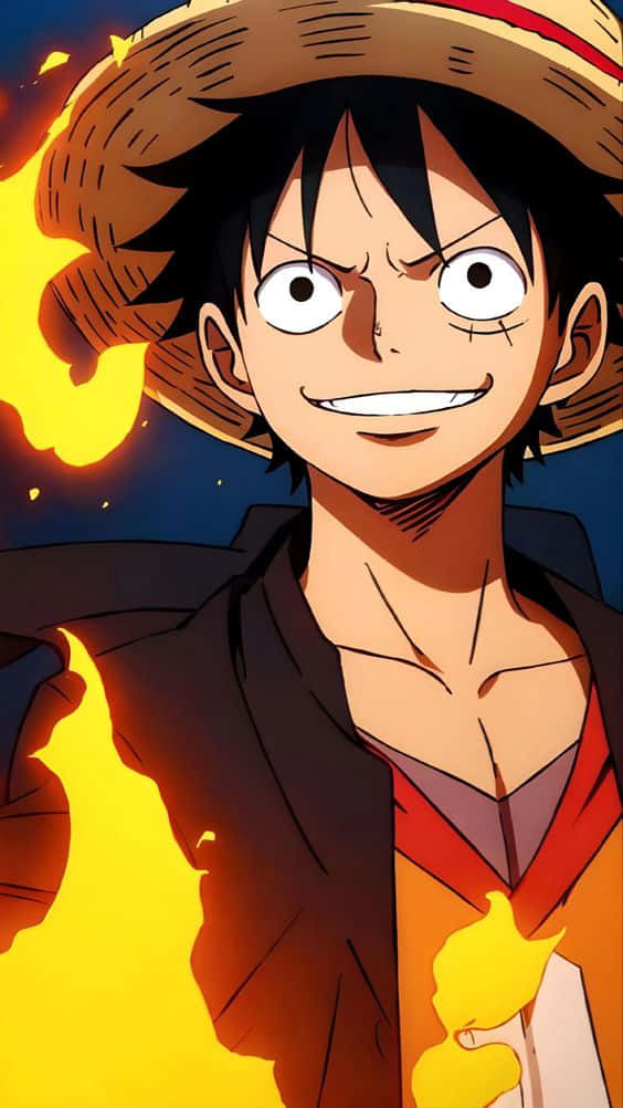 Luffy Smiling With Straw Hat Wallpaper