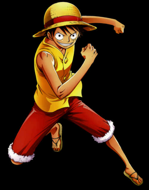 Download Luffy_ Straw_ Hat_ Pirate_ Pose | Wallpapers.com