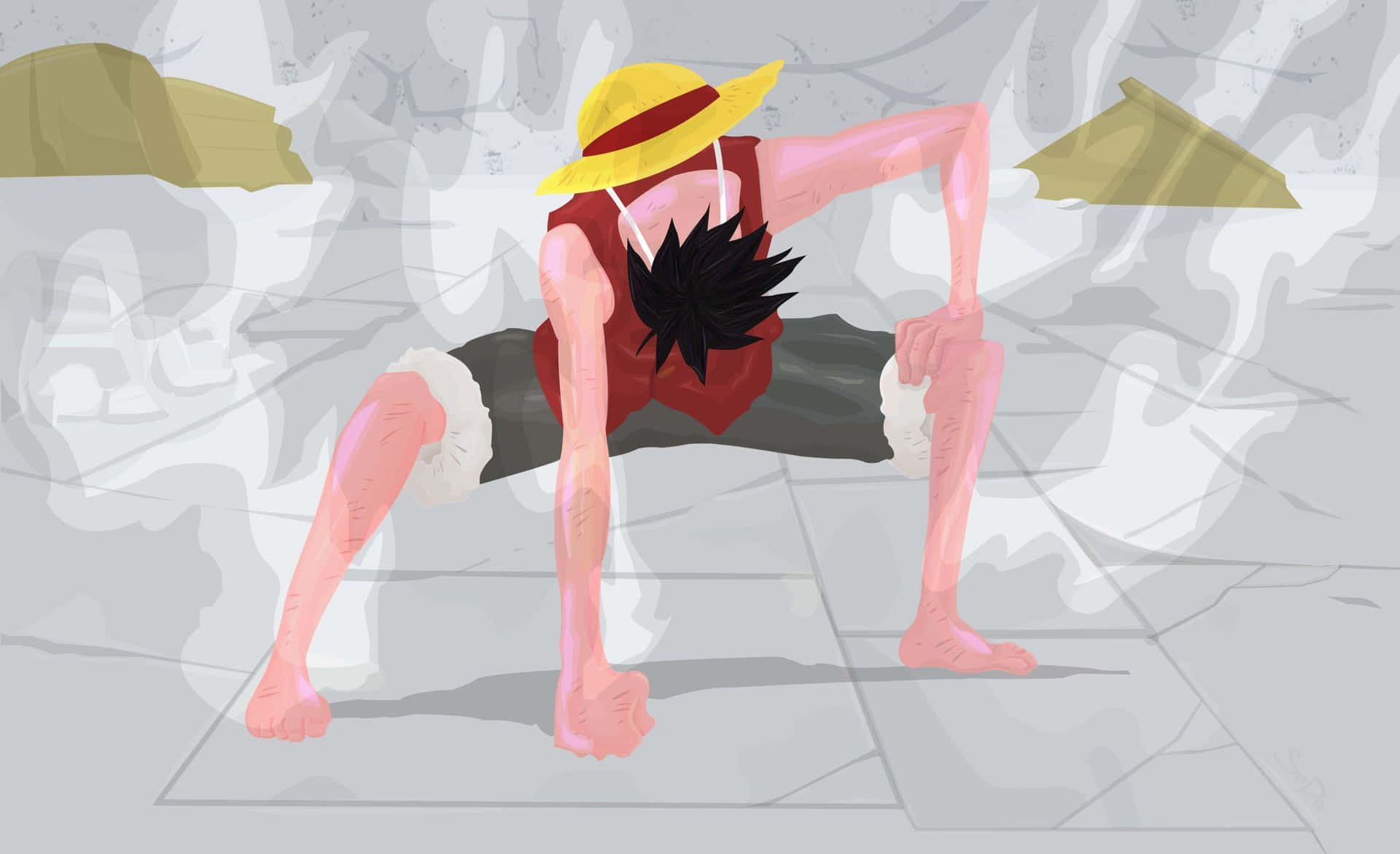 Luffy Stretching Powers Illustration Wallpaper