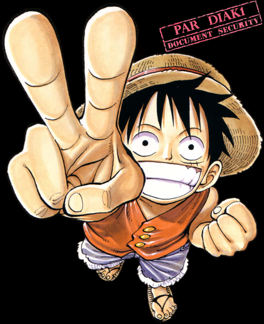 Luffy Victory Pose One Piece PNG