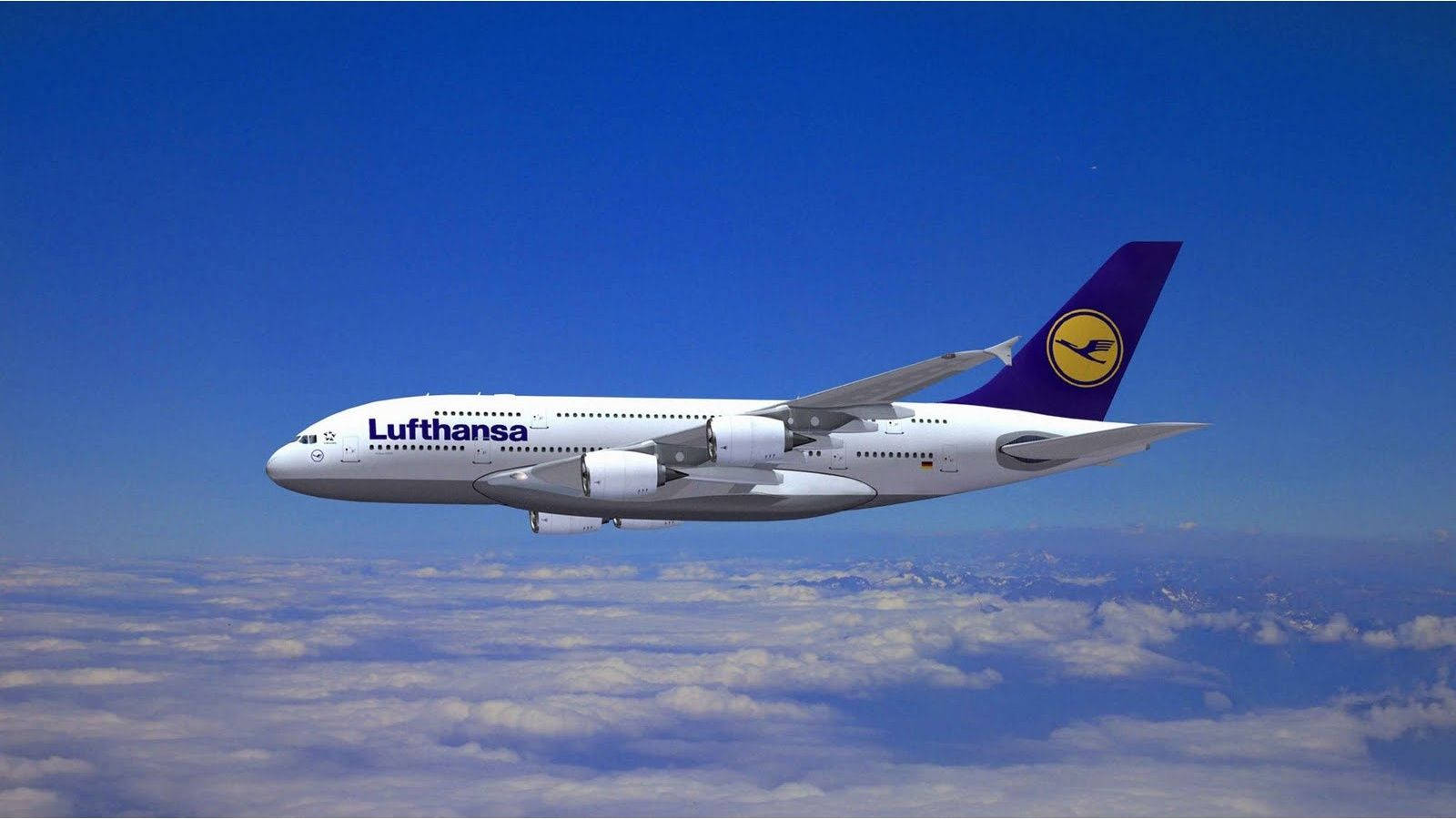 Lufthansa Plane Alone In The Sky Picture