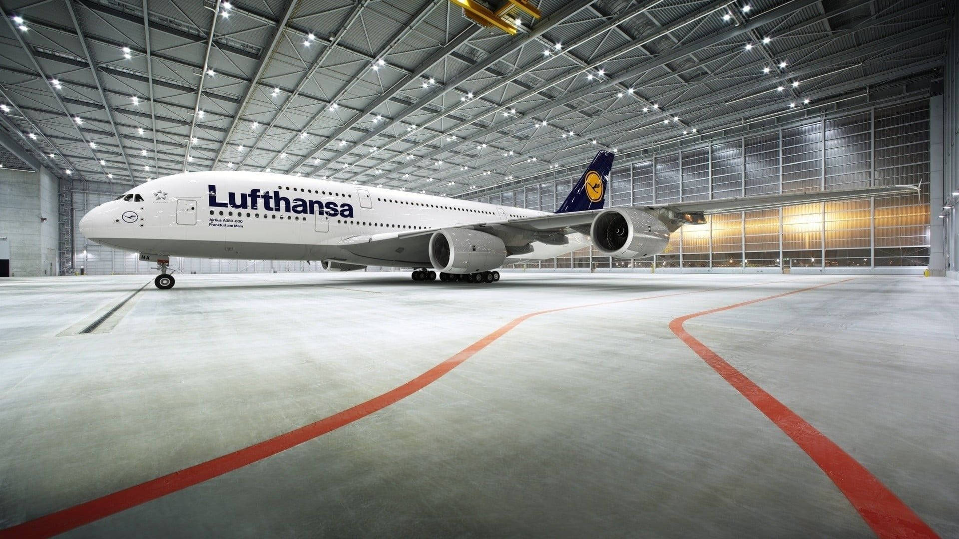 Lufthansa Plane Within A Hangar Picture