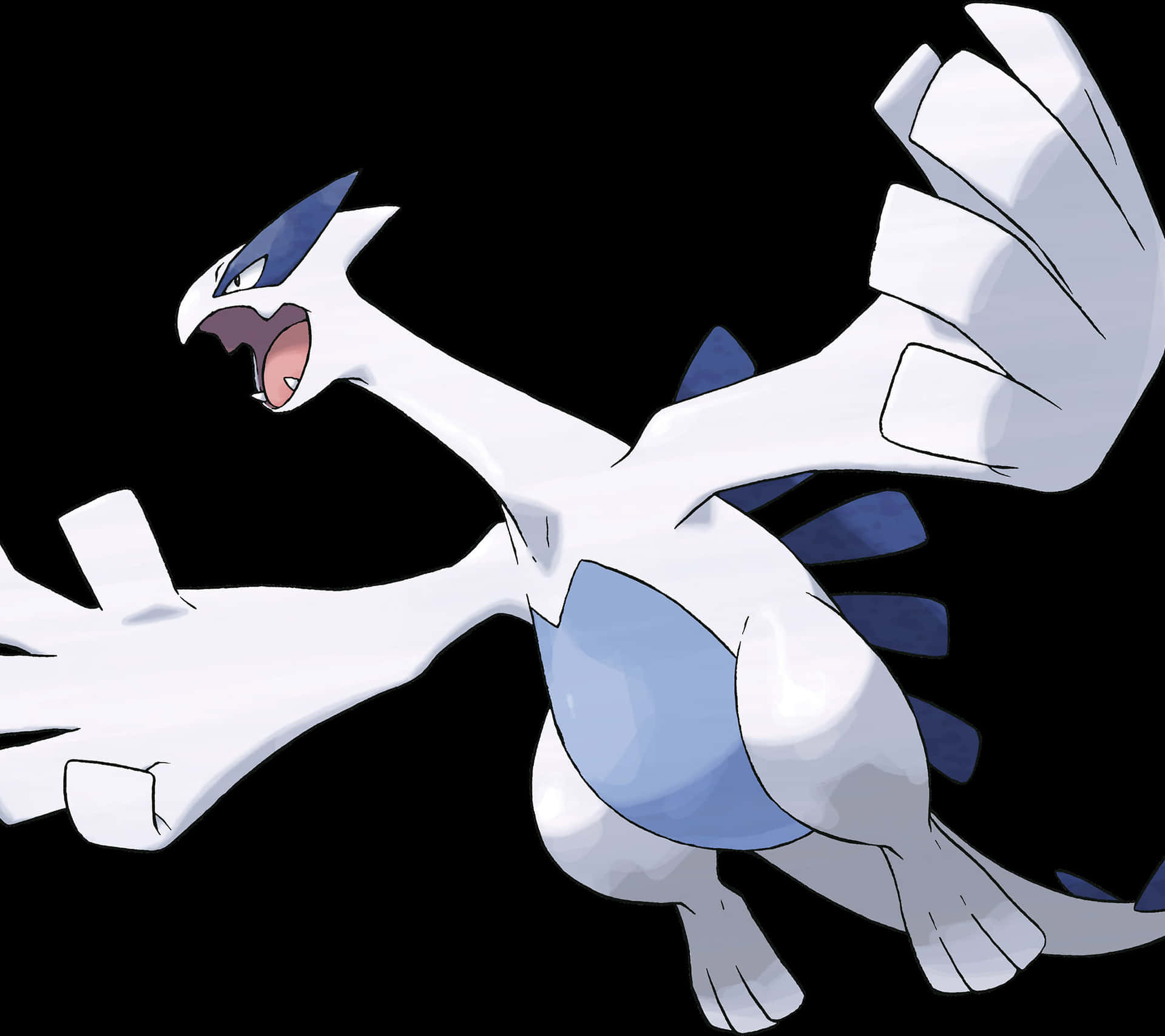 Einewunderschöne Silhouette Von Lugia - Dem Legendären Fliegenden Pokémon.