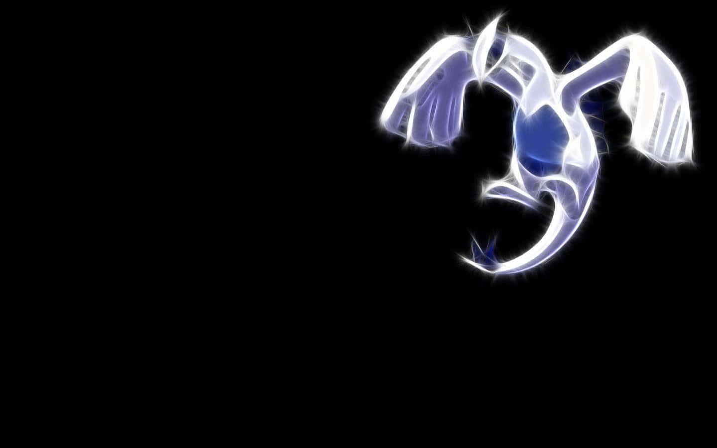 A White And Blue Pokemon On A Black Background