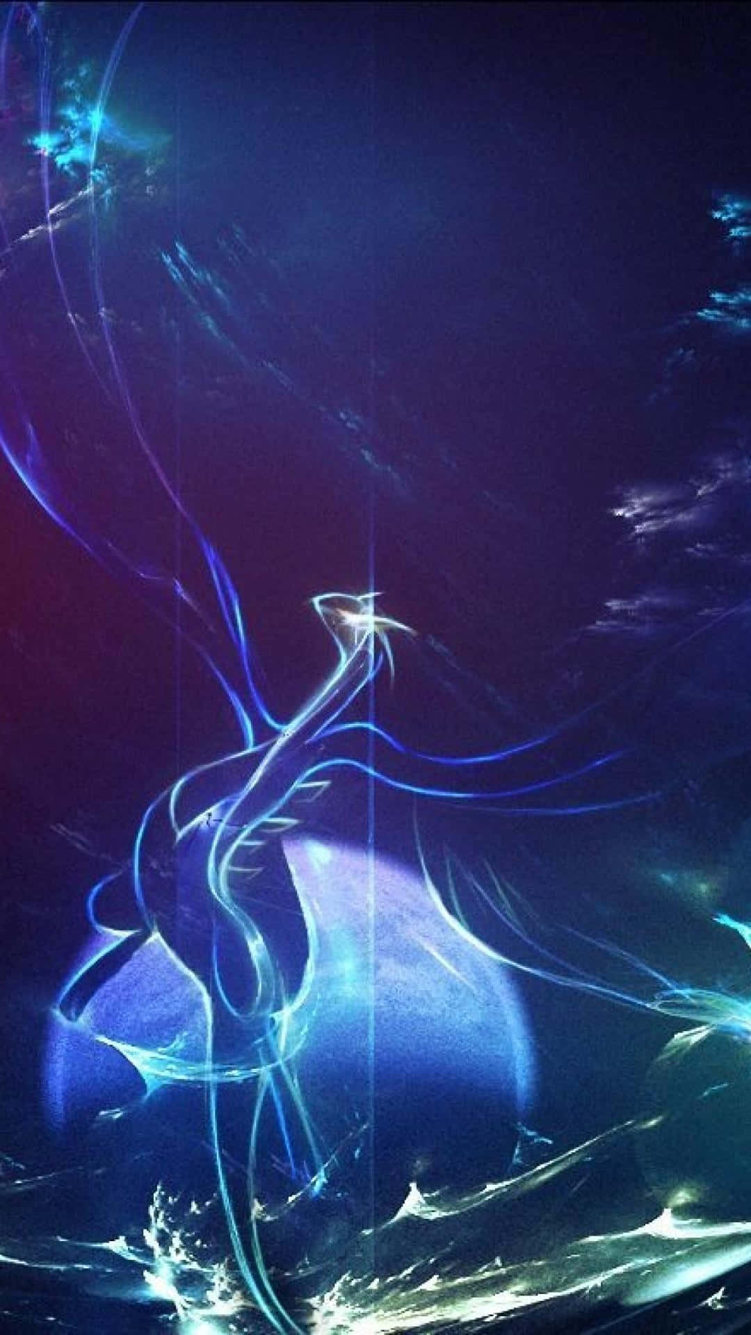 Close up of the Pokémon lugia focusing on the feet in a blue sky background