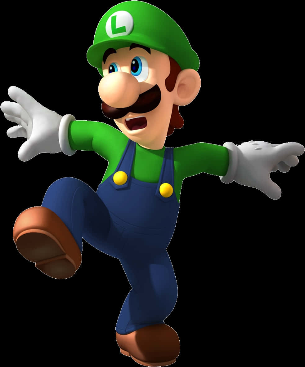 Luigi Animated Character Pose PNG