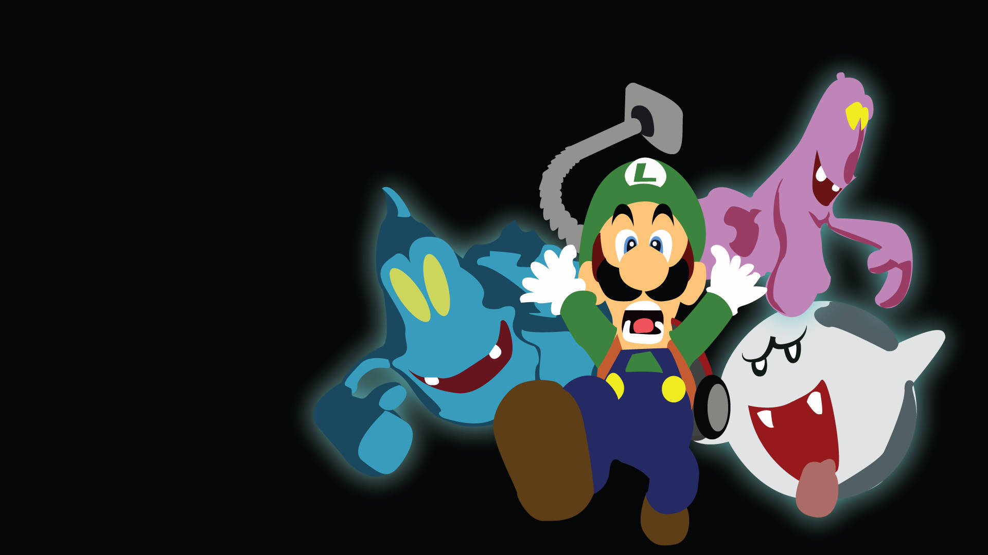 Luigi Chased By Ghosts
