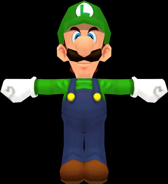 Luigi Classic Pose PNG