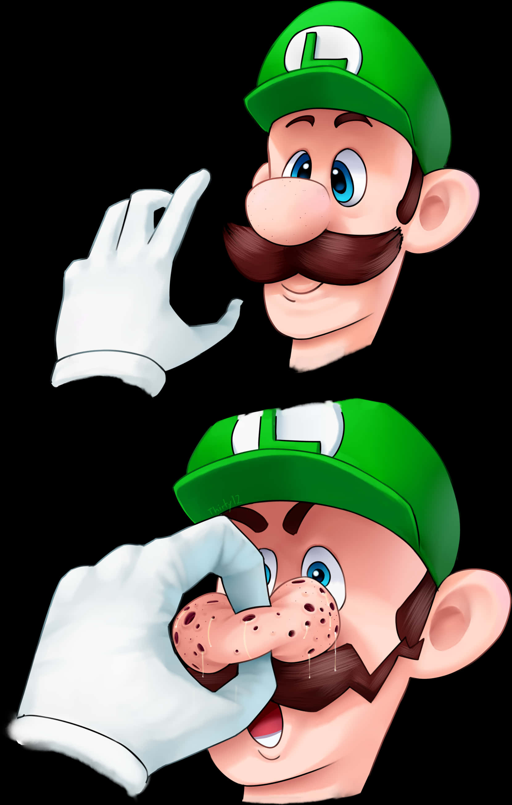 Luigi Expressionsand Gestures PNG