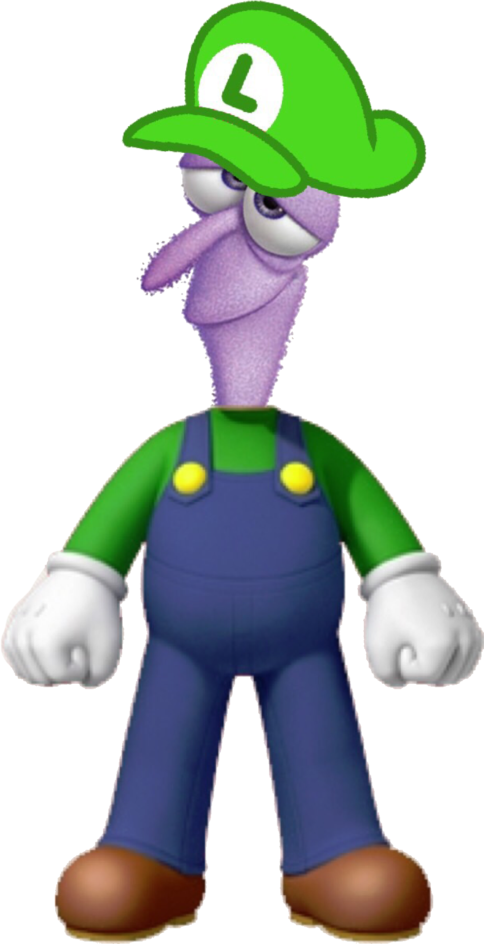 Luigi Fearful Expression Cartoon Character PNG