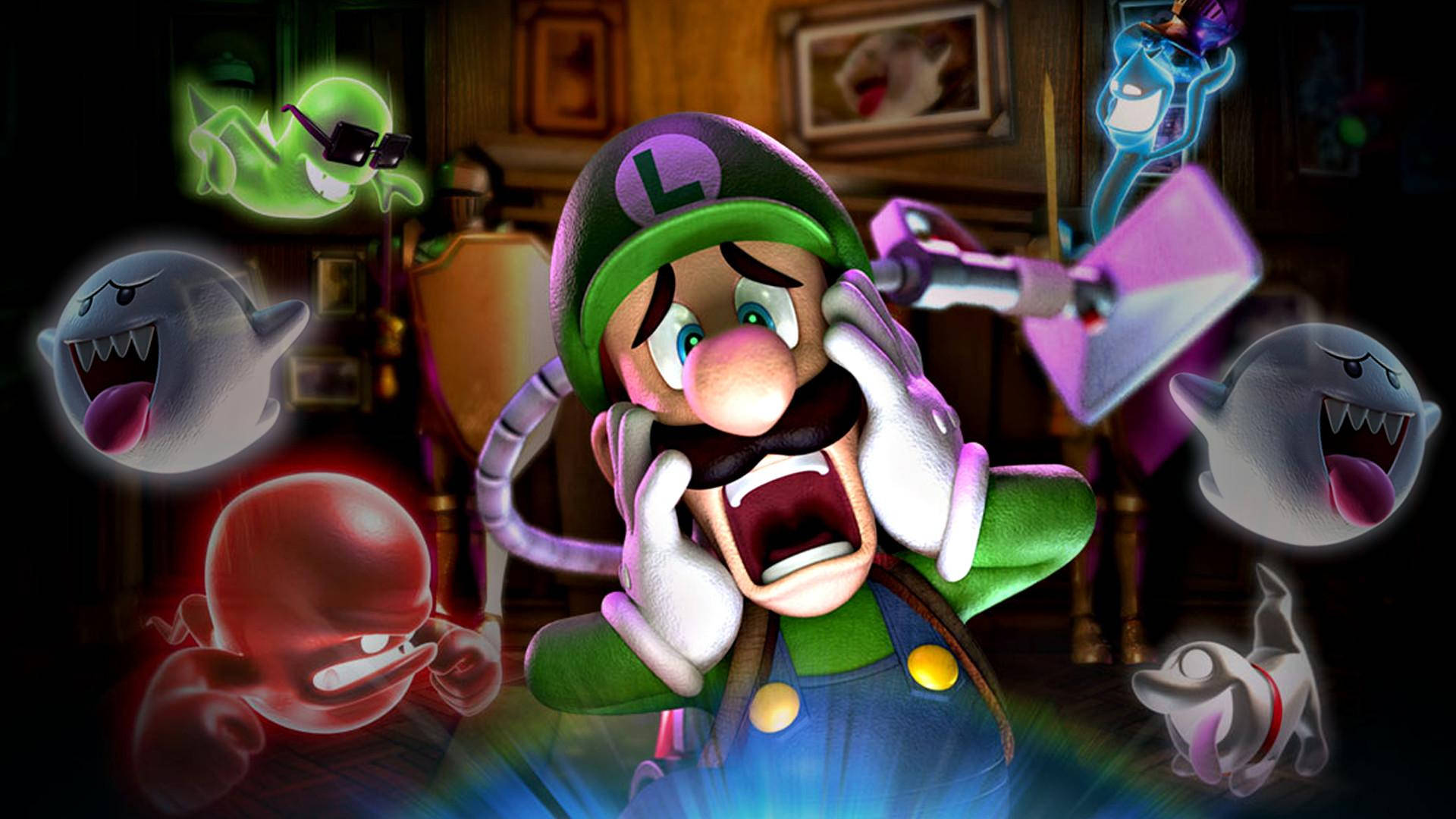 Luigi's Mansion 3 Luigi And Colorful Ghosts Wallpaper