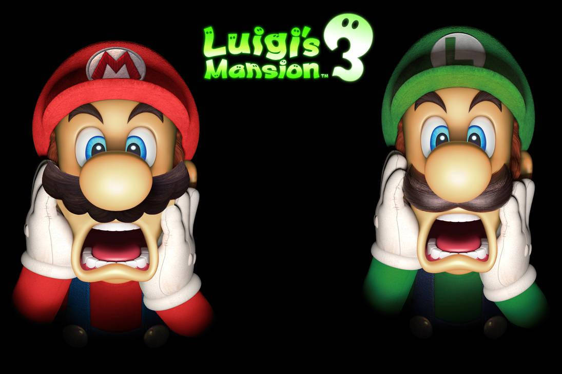 Luigi's Mansion 3 Luigi And Mario Shocked Faces Wallpaper