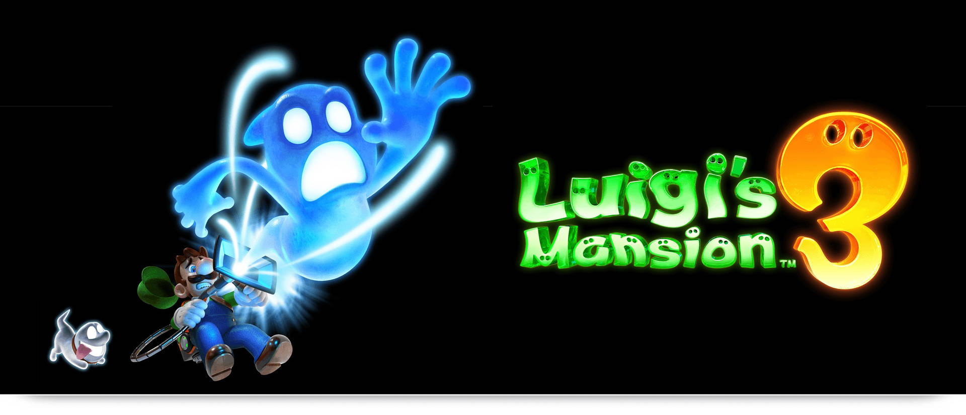 Luigi's Mansion 3 Luigi Capturing Blue Ghost Wallpaper