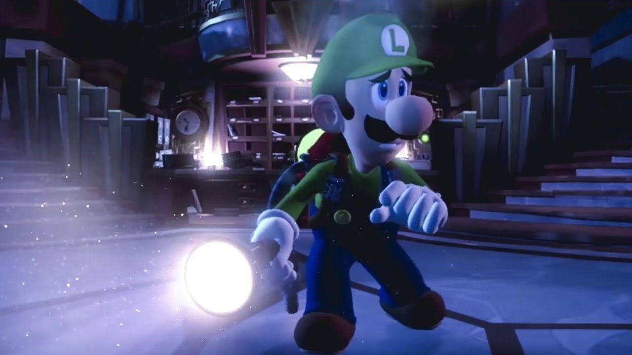 Luigi's Mansion 3 Luigi In Dark Lobby Wallpaper
